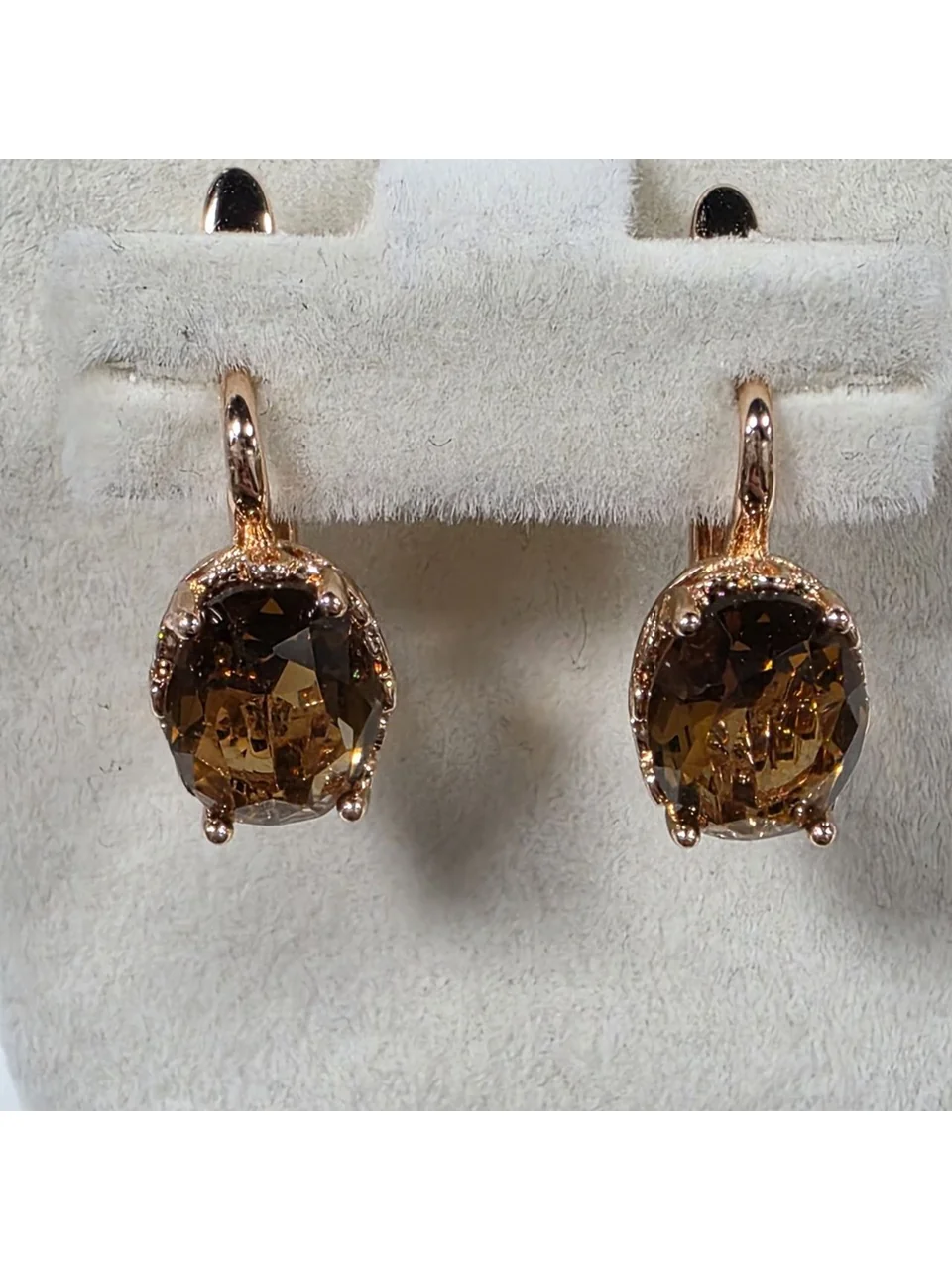 Серьги розовая позолота 18 карат, бижутерия, фото 4