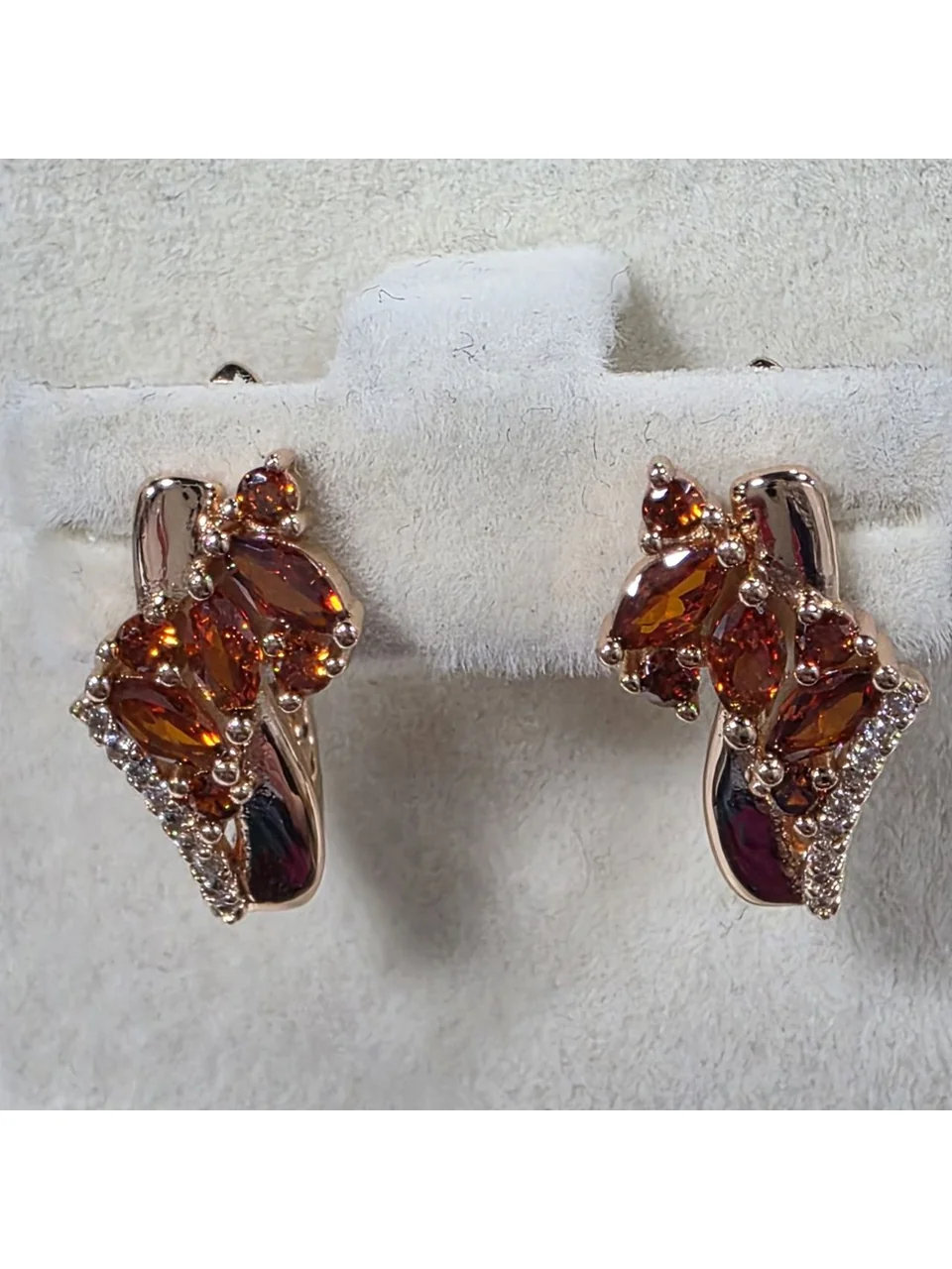 Серьги розовая позолота 18 карат, бижутерия, фото 12