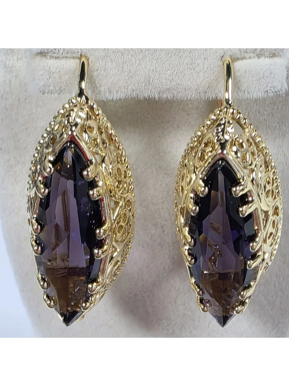 Серьги желтая позолота 18 карат, бижутерия, фото 4