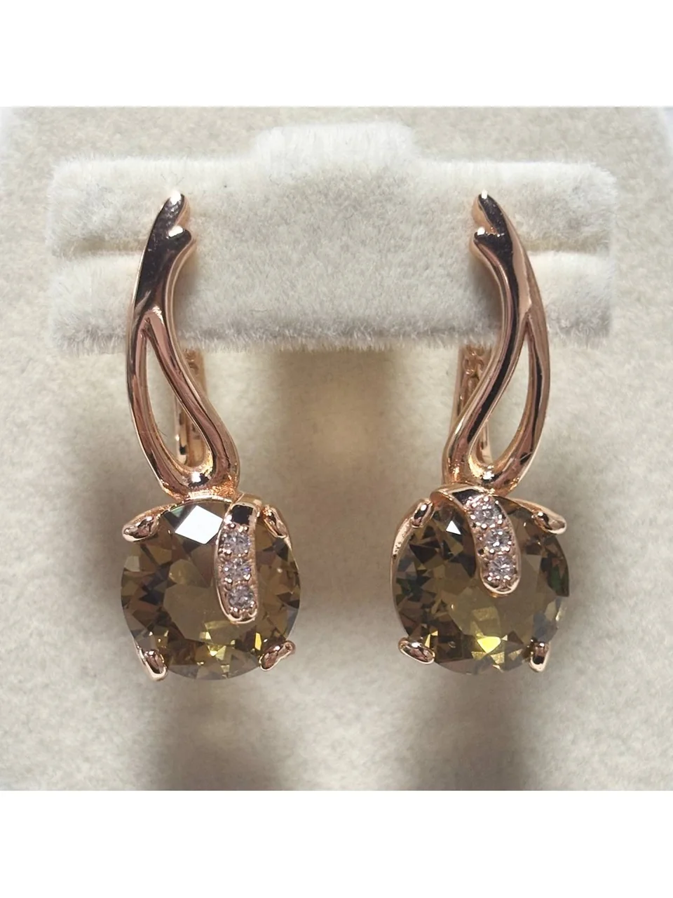 Серьги розовая позолота 18 карат, бижутерия, фото 11