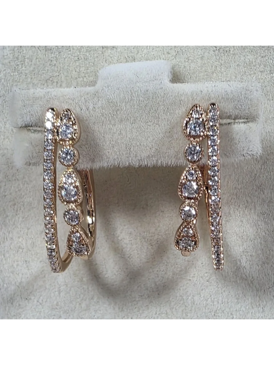 Серьги розовая позолота 18 карат, бижутерия, фото 11