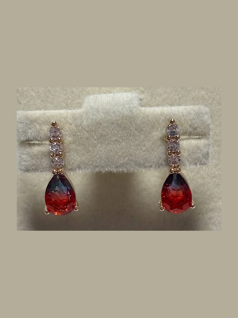 Серьги розовая позолота 18 карат, бижутерия, фото 8