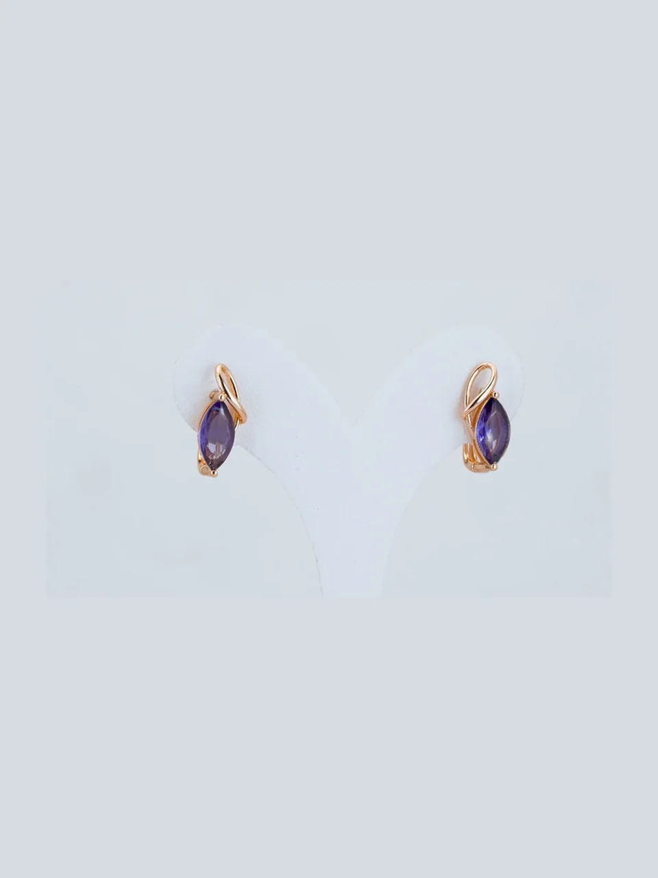 Серьги розовая позолота 18 карат, бижутерия, фото 10