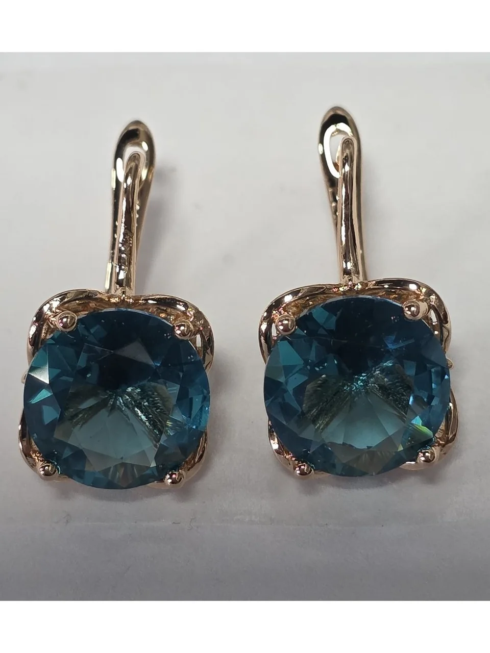 Серьги розовая позолота 18 карат, бижутерия, фото 4