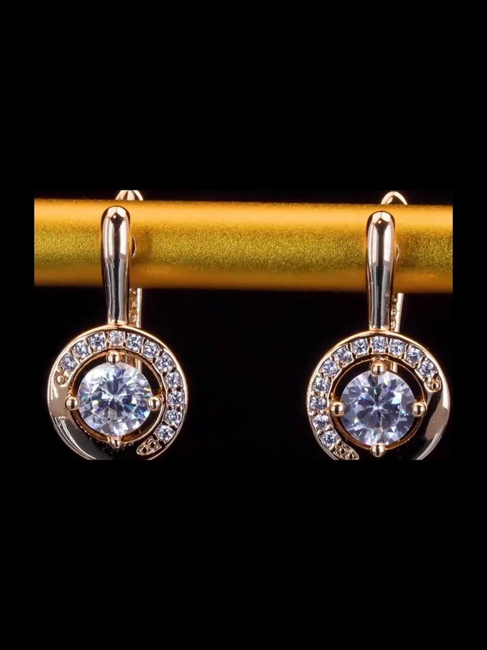 Серьги желтая позолота 18 карат, бижутерия, фото 13