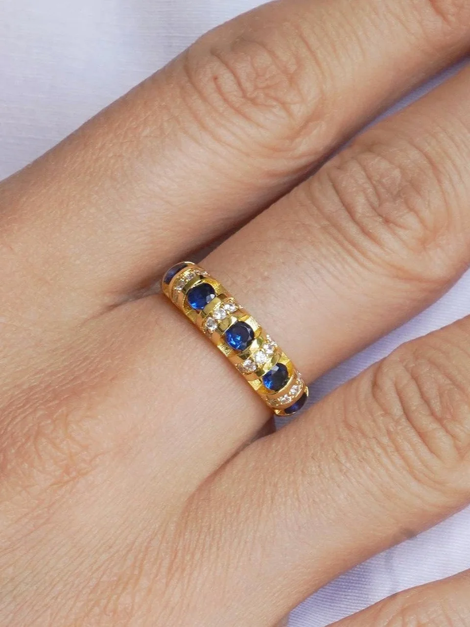Кольцо бижутерия с фианитом, позолота 18K желтое золото, фото 5