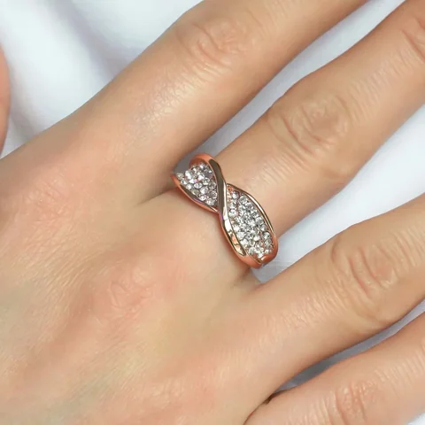 Uzuk bijuteriya Kristall Pushti tilla yugurtirilgan 18 karat