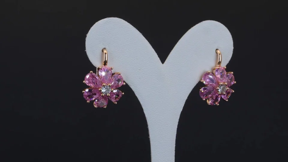 Серьги розовая позолота 18 карат, бижутерия, фото 13