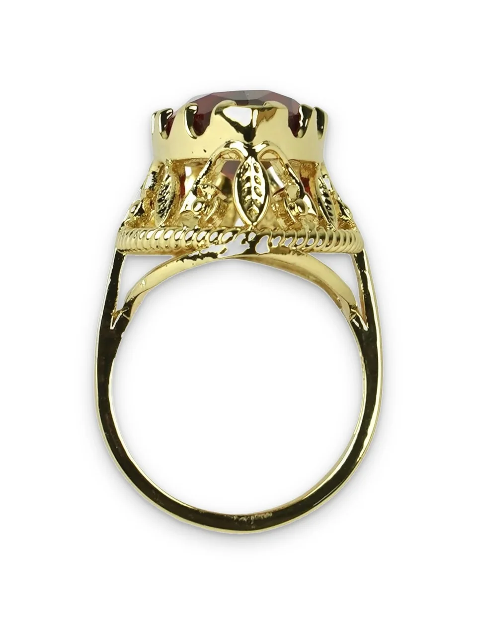 Кольцо бижутерия с кристаллом, позолота 18K желтого цвета, фото 9