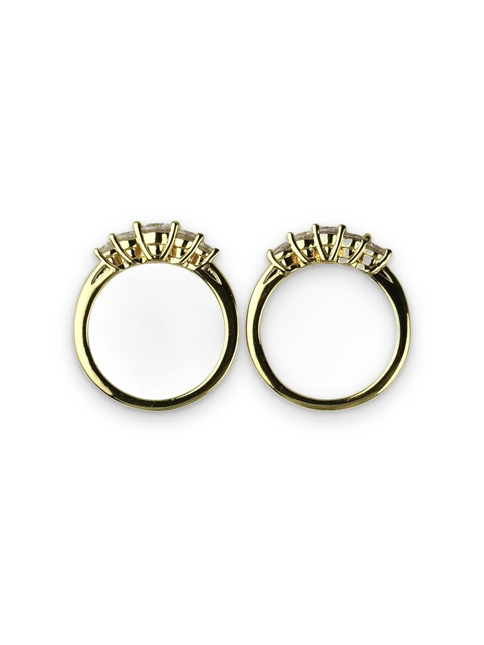 Кольцо бижутерия с фианитом, позолота 18K, фото 14