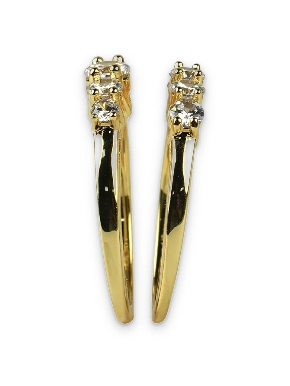 Кольцо бижутерия с фианитом, позолота 18K, фото 15