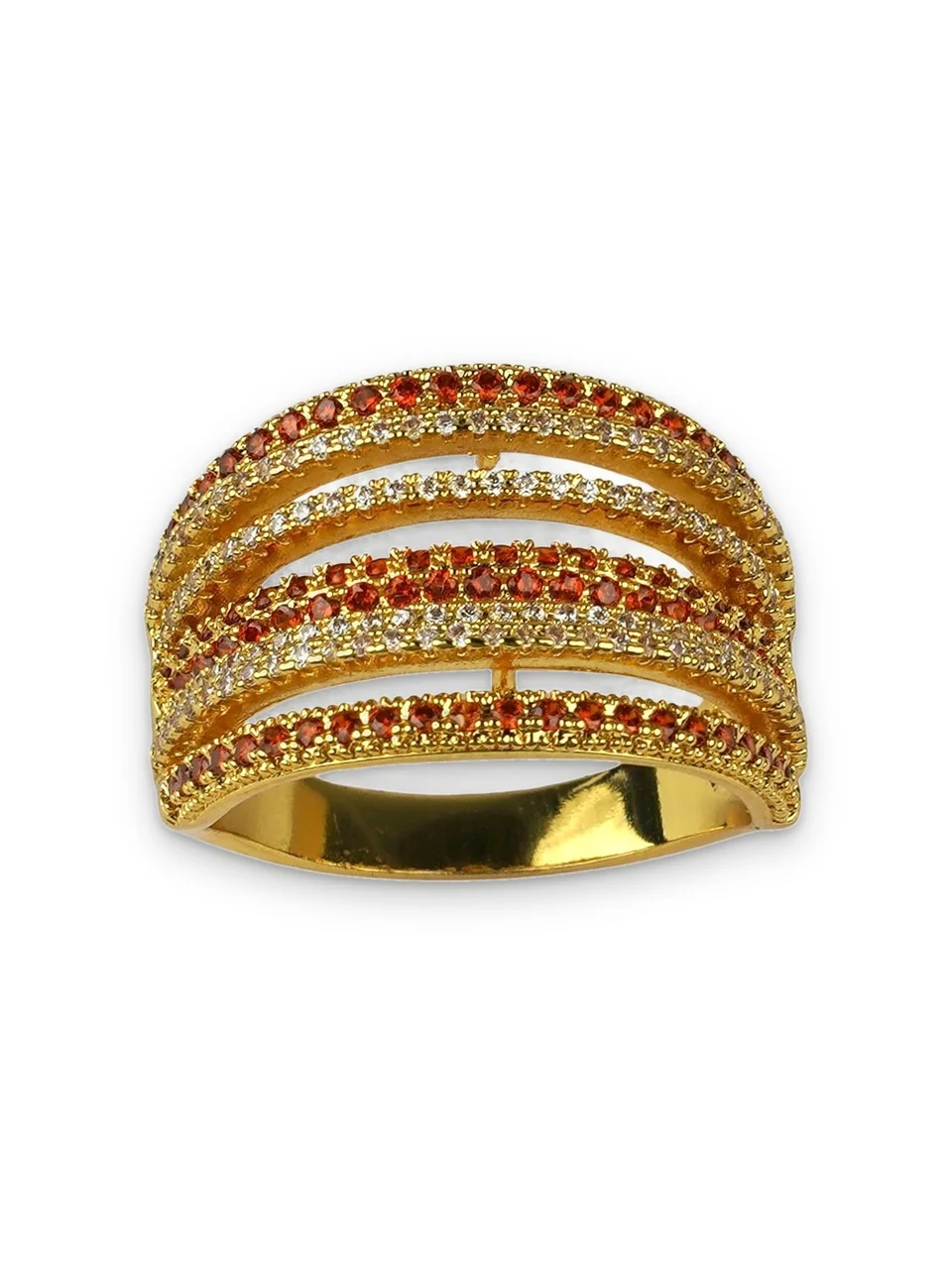 Кольцо бижутерия с фианитом, позолота 18K желтого цвета, фото 5