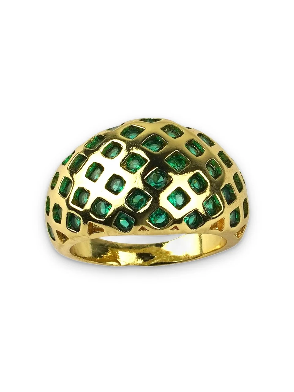 Кольцо бижутерия с фианитом, позолота 18K, фото 5