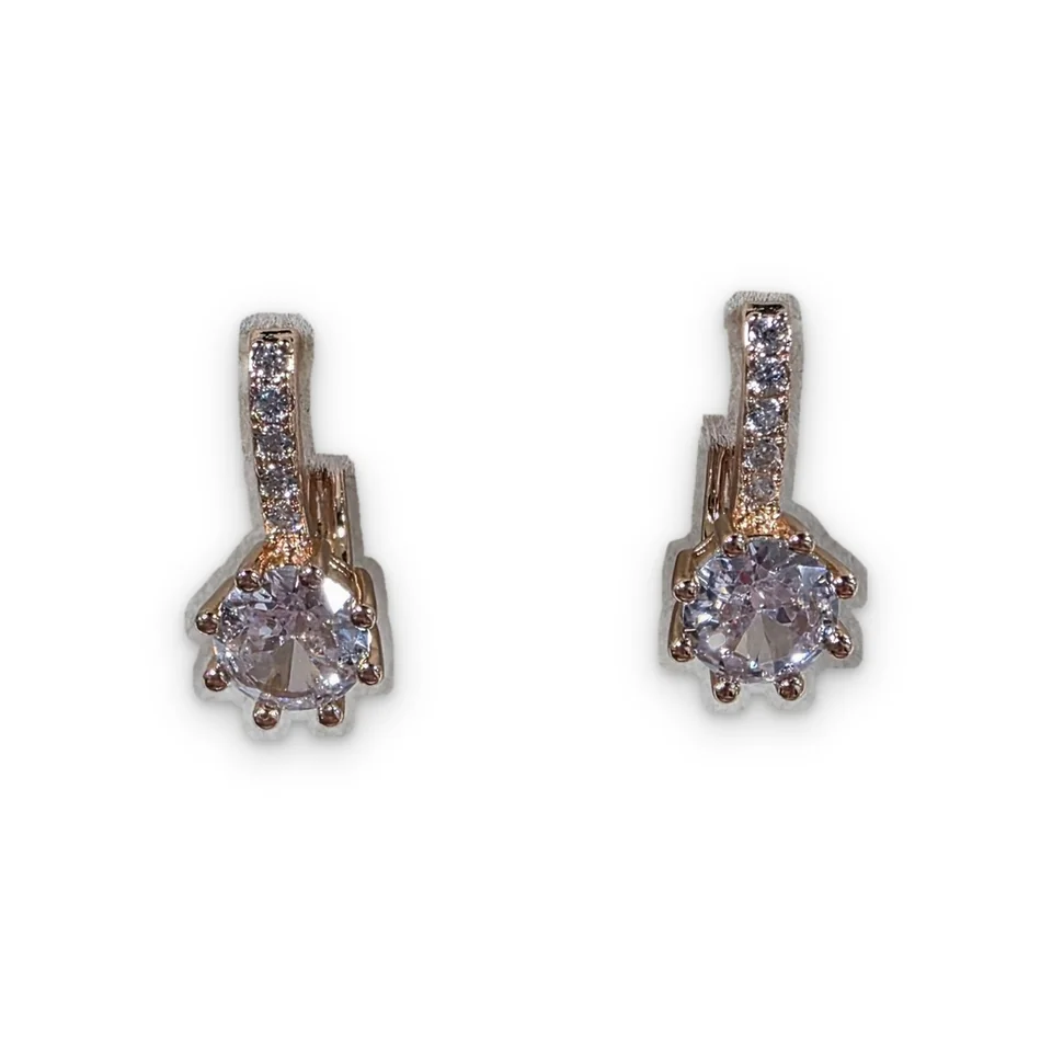 Серьги розовая позолота 18 карат, бижутерия, фото 4
