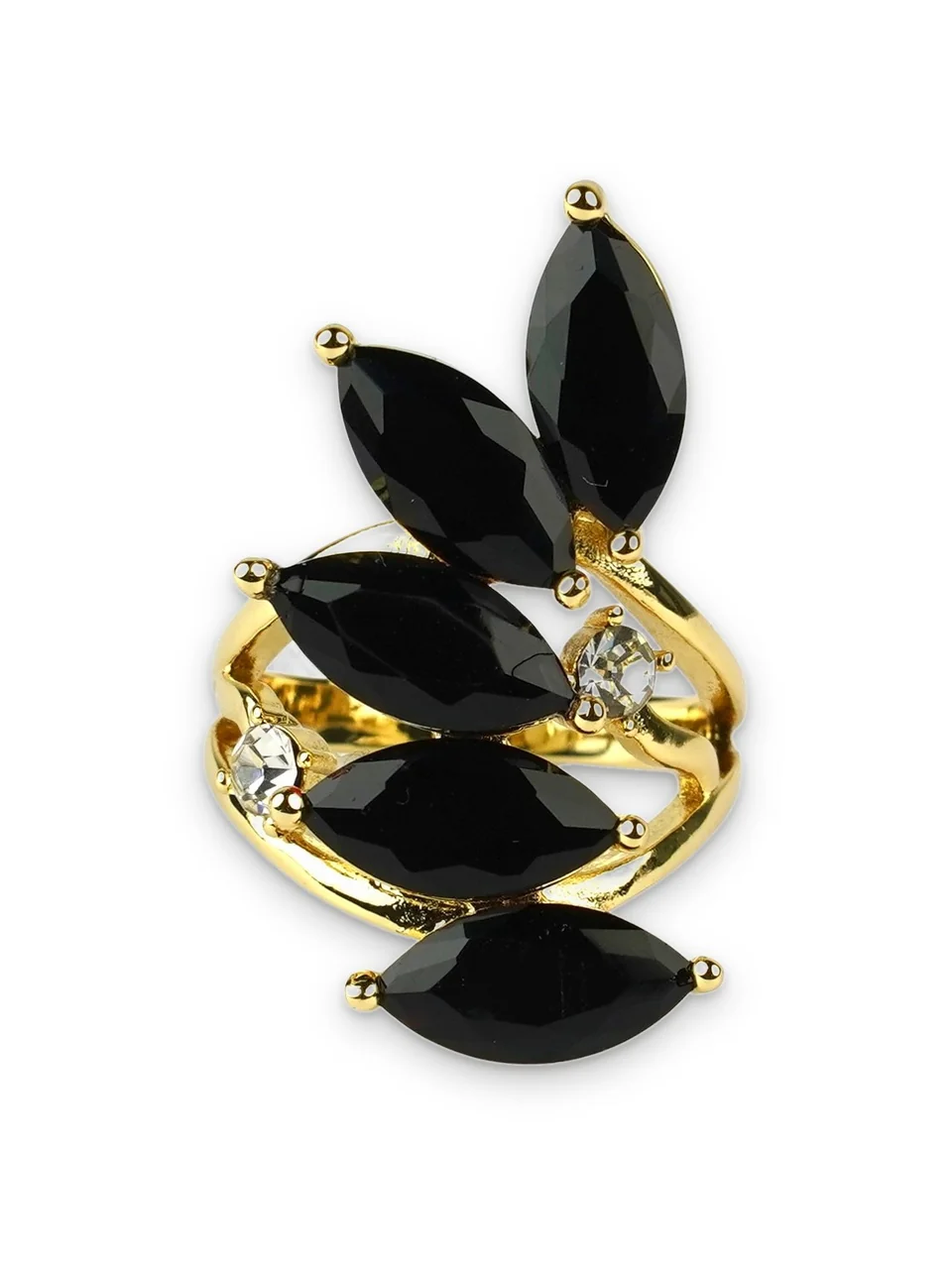 Кольцо бижутерия с фианитом, позолота 18K, фото 5