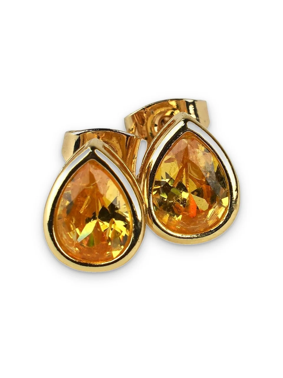 Серьги бижутерия с фианитом, позолота 750 пробы, фото 5