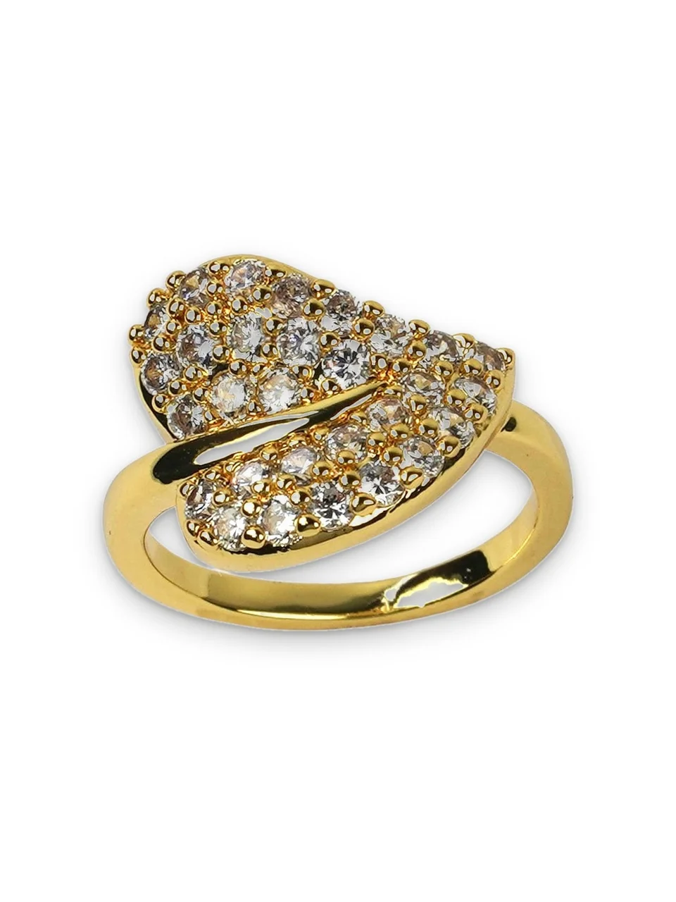 Кольцо бижутерия с фианитом, позолота 18K, фото 5