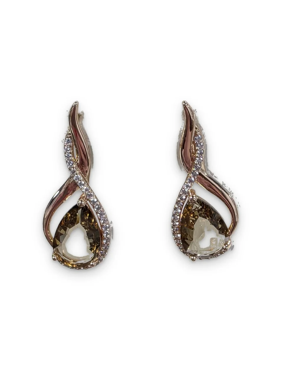 Серьги розовая позолота 18 карат, бижутерия, фото 3