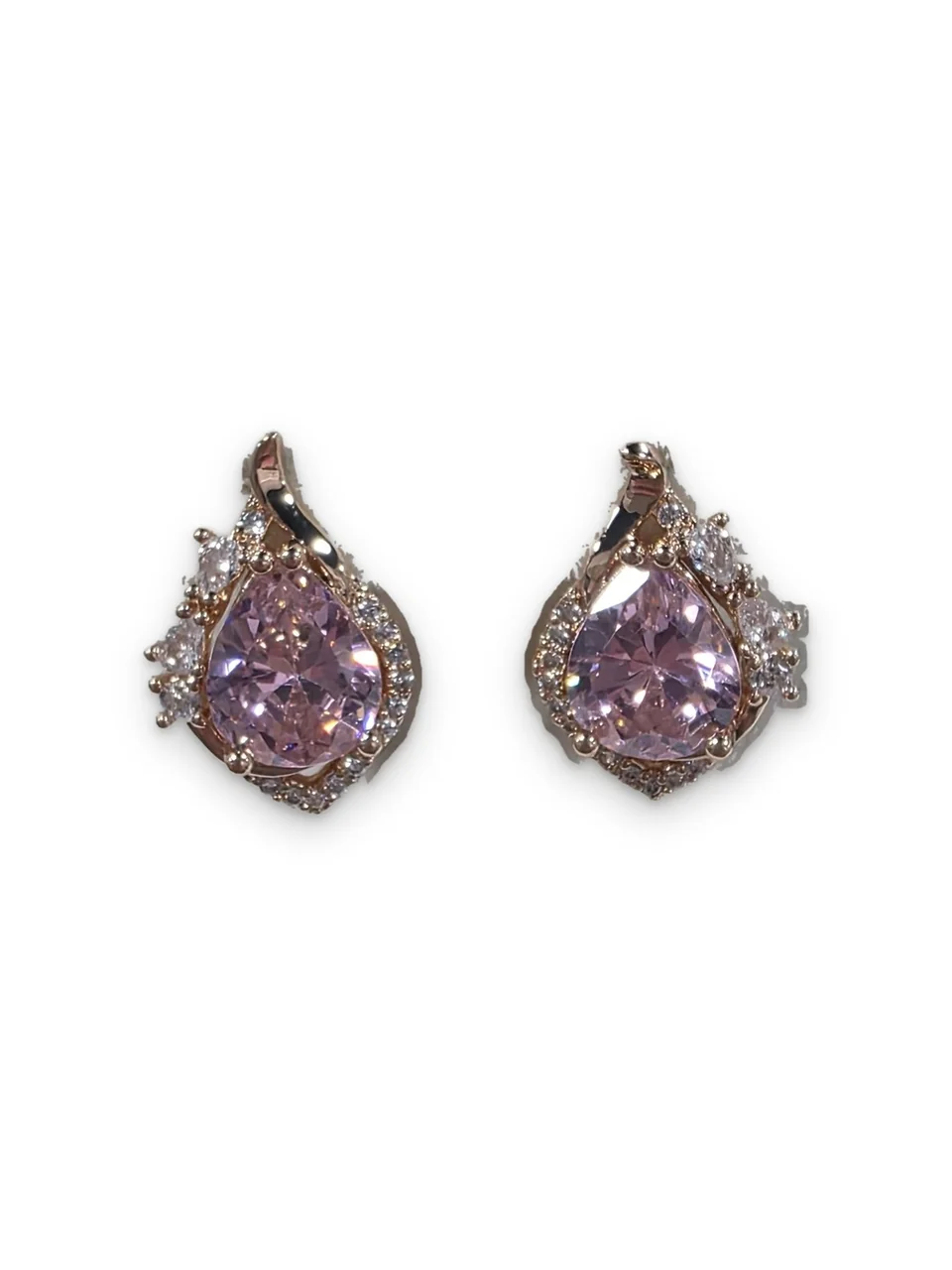 Серьги розовая позолота 18 карат, бижутерия, фото 3