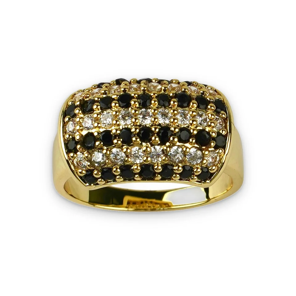 Кольцо бижутерия с фианитом, позолота 18K желтое золото, фото 5