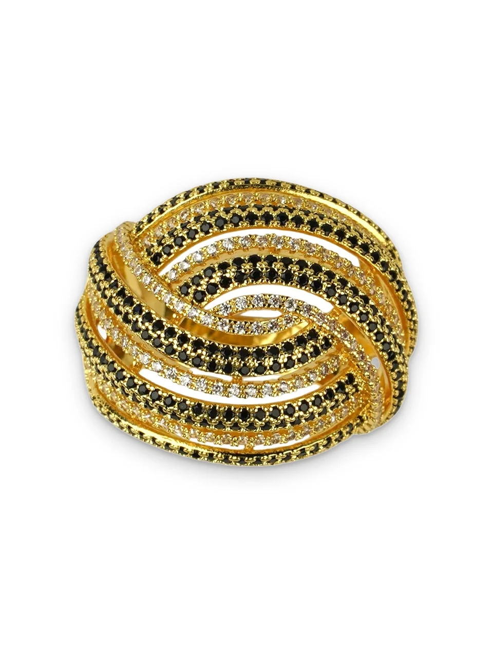 Кольцо бижутерия с фианитом, позолота 18K, фото 11