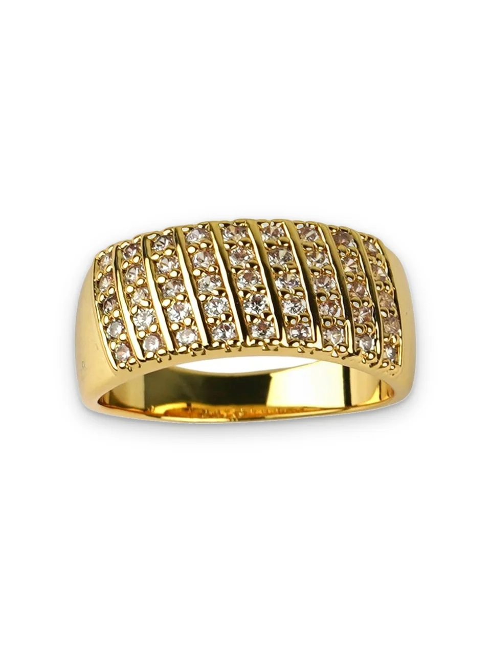 Кольцо бижутерия с фианитом, позолота 18K, фото 11