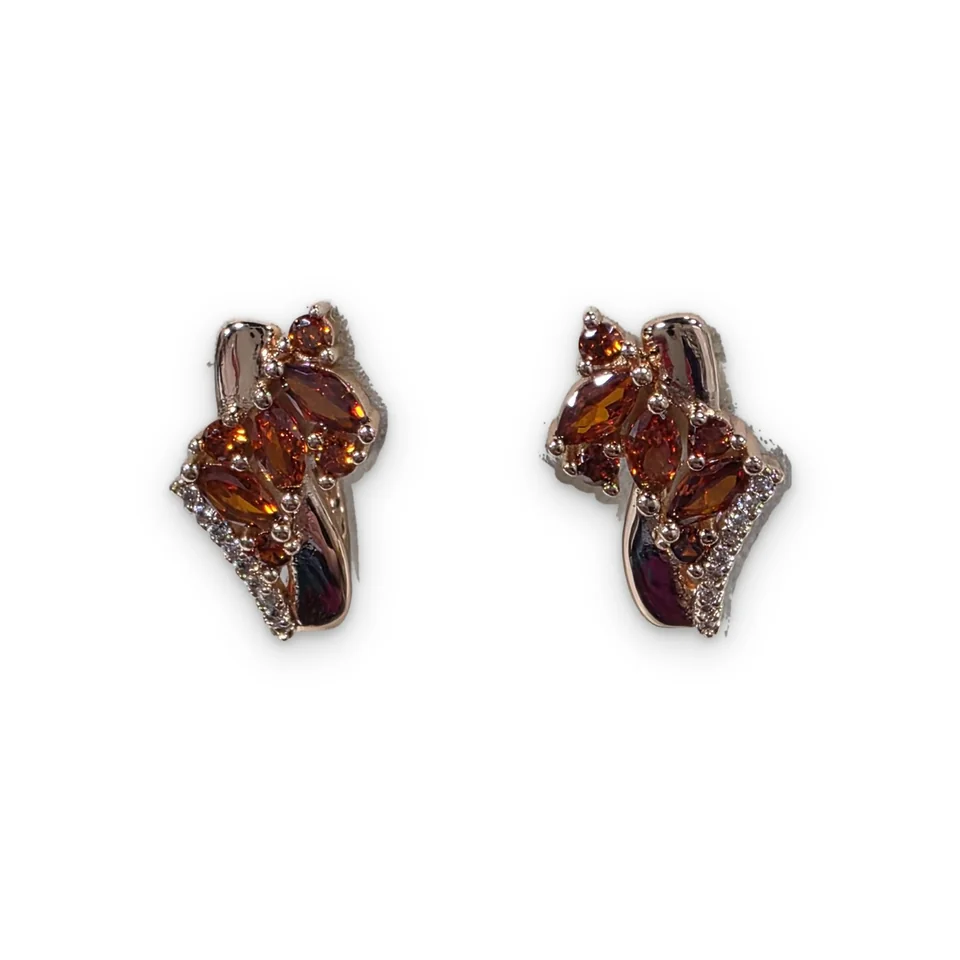 Серьги розовая позолота 18 карат, бижутерия, фото 5