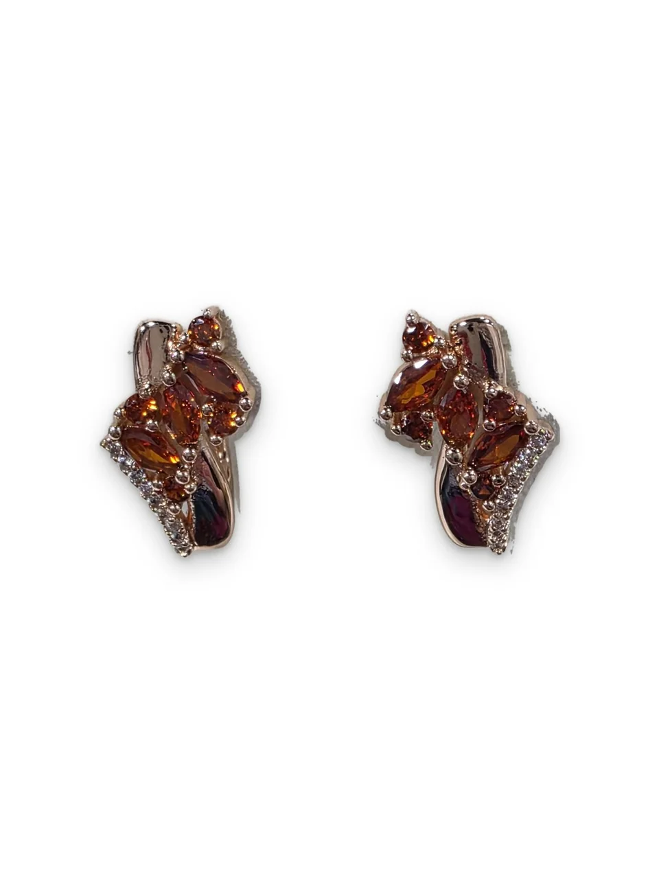 Серьги розовая позолота 18 карат, бижутерия, фото 6