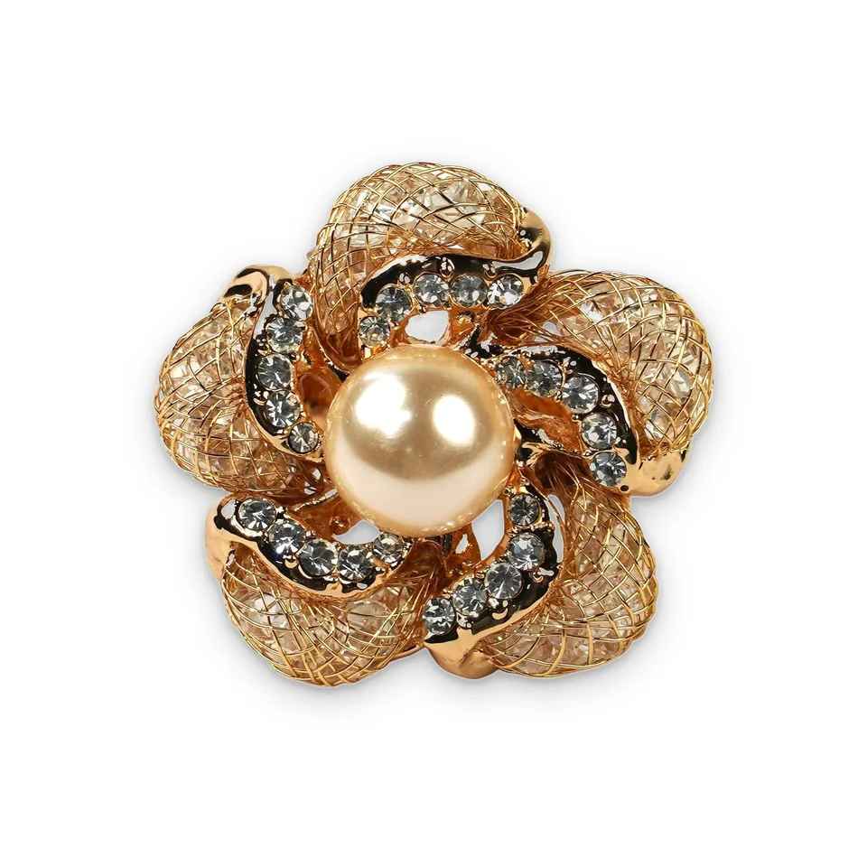 Кольцо бижутерия с кристаллом, позолота 18K, фото 4
