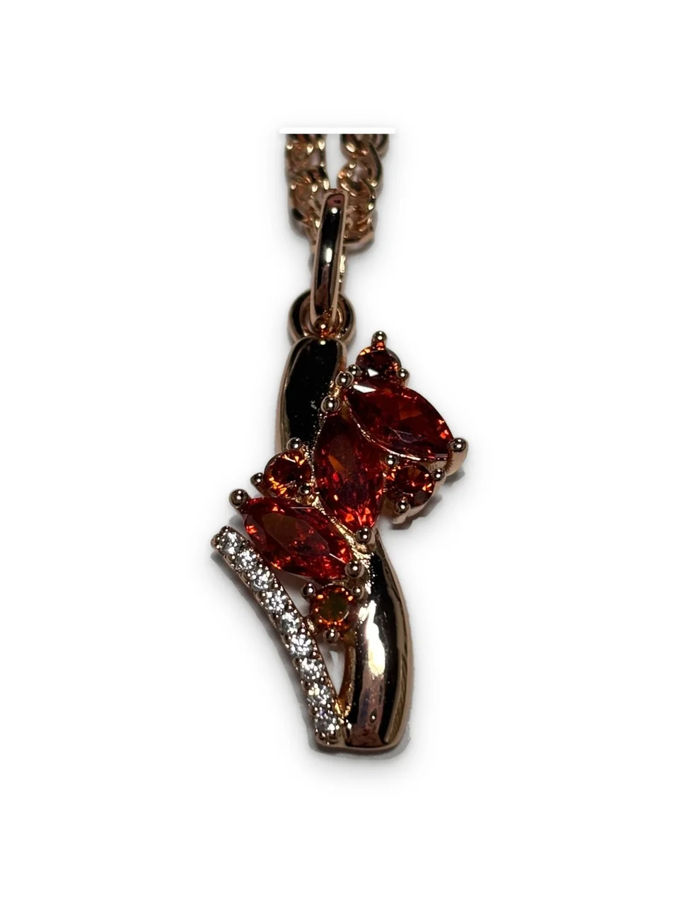 Marjon bijuteriya 18 karat pushti tilla yugurtirilgan qizil-to'q sariq tosh, rasm 6