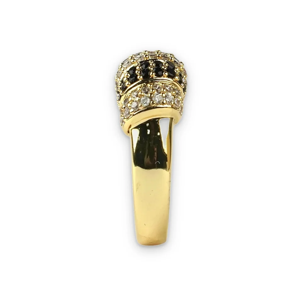 Кольцо бижутерия с фианитом, позолота 18K, фото 7