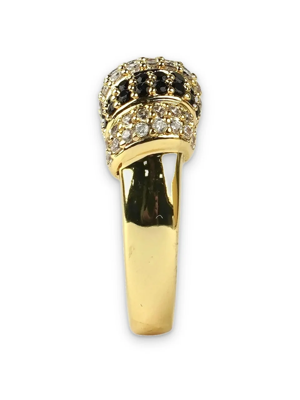 Кольцо бижутерия с фианитом, позолота 18K, фото 8