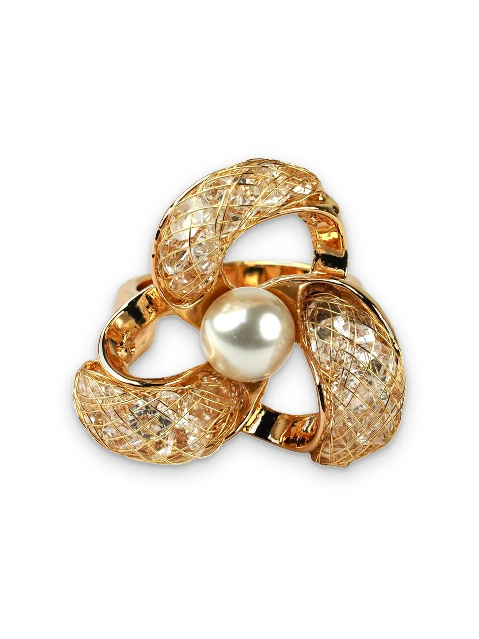 Кольцо бижутерия с кристаллом, позолота 18K, фото 11