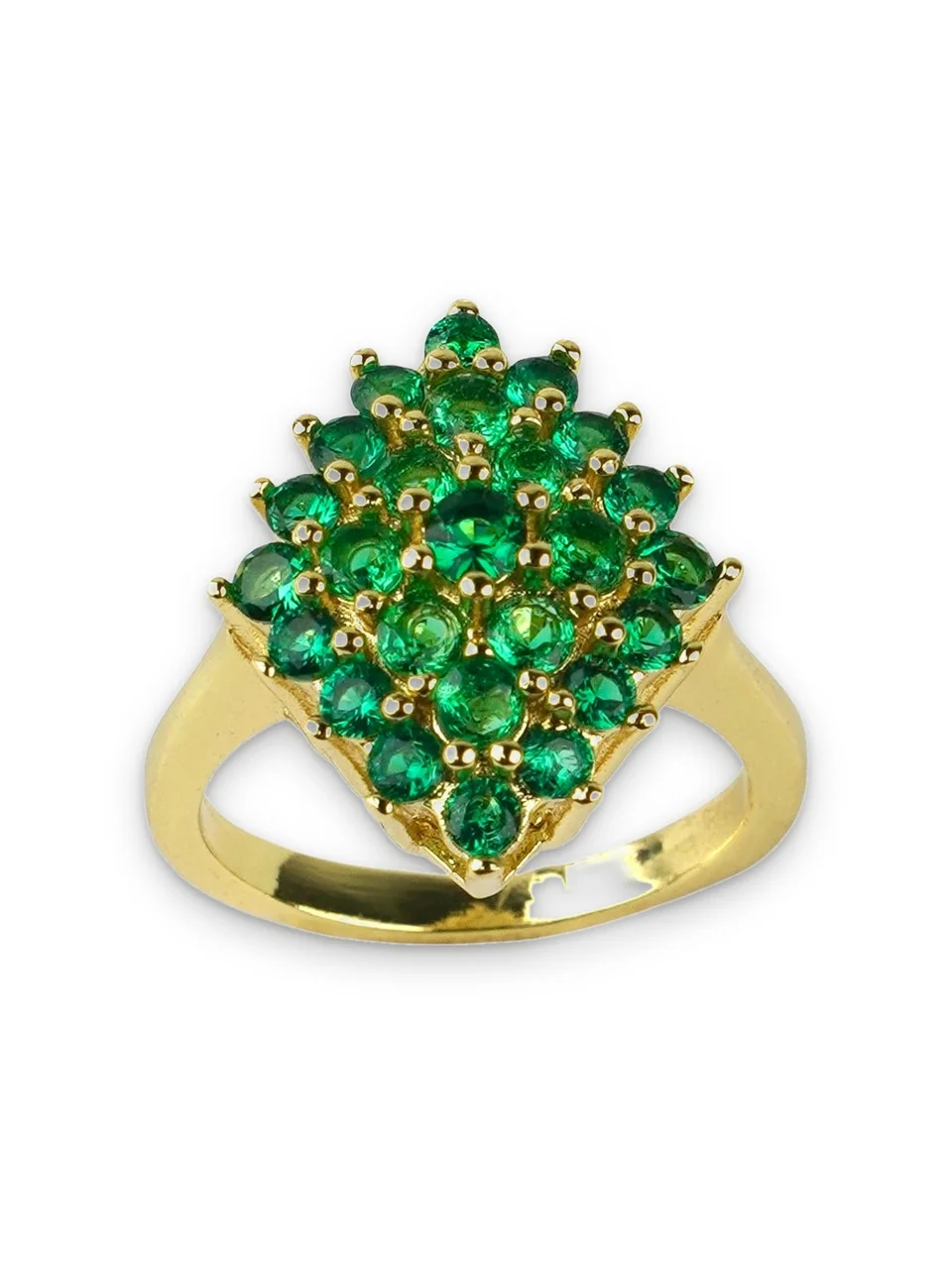 Кольцо бижутерия с фианитом, позолота 18K желтое золото, фото 5