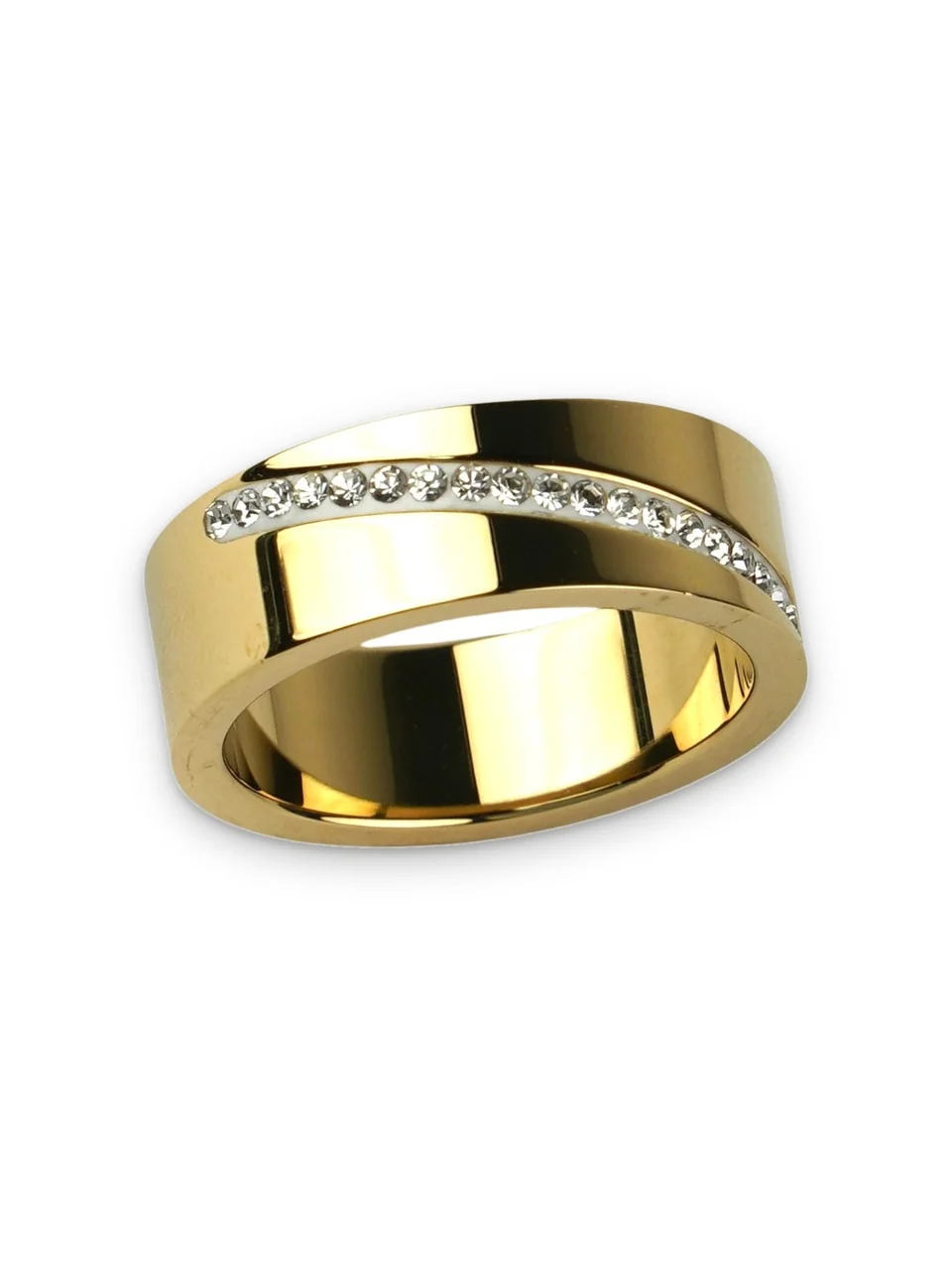 Кольцо бижутерия с фианитом, позолота 18K, фото 5