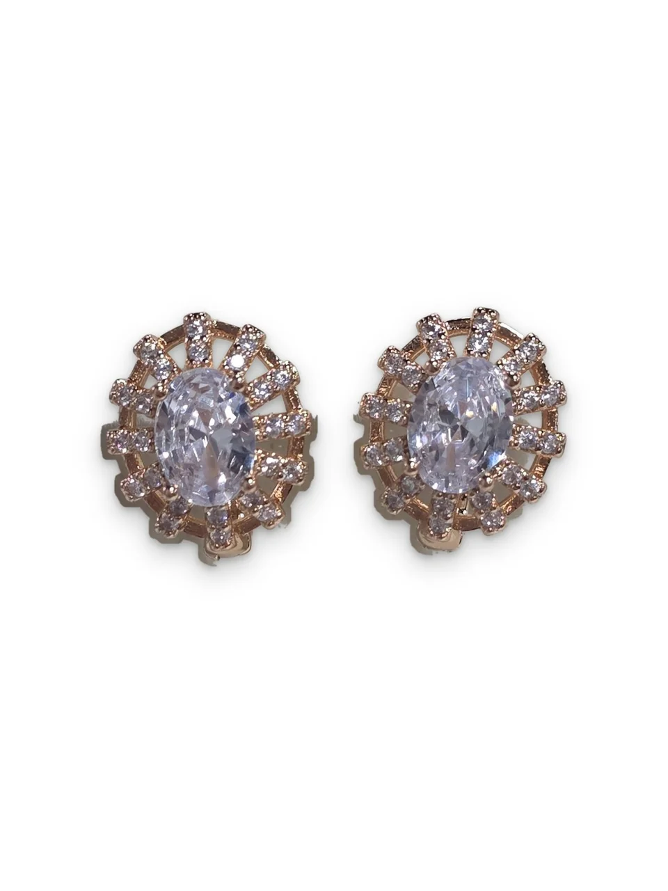 Серьги розовая позолота 18 карат, бижутерия, фото 6