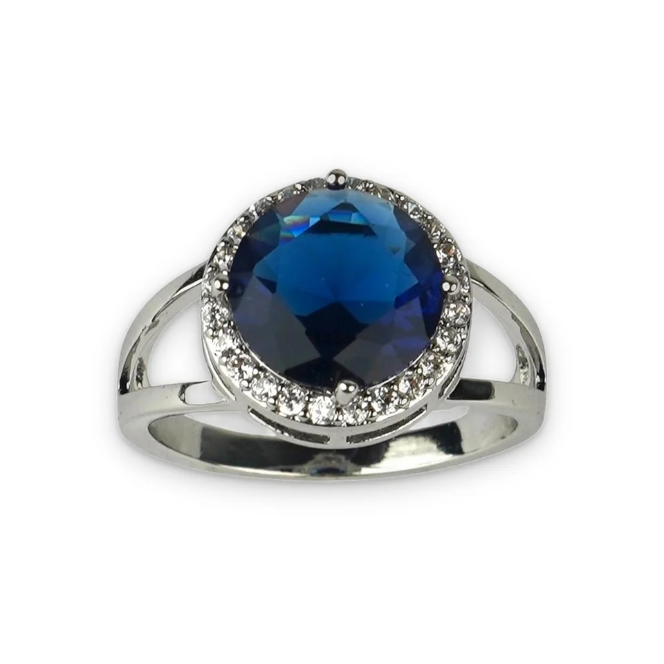 Кольцо бижутерия с фианитом, позолота 18k белое, фото 4