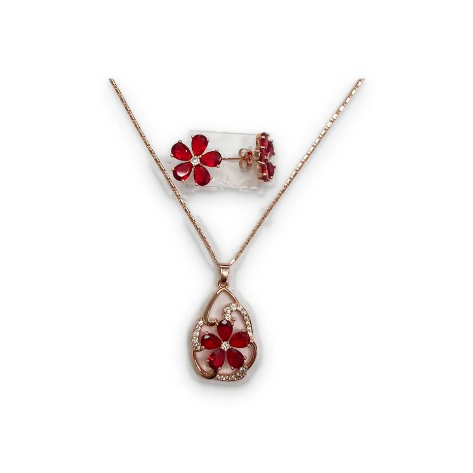 Komplekt bijuteriya pushti tilla yugurtirilgan fianit, rasm 3