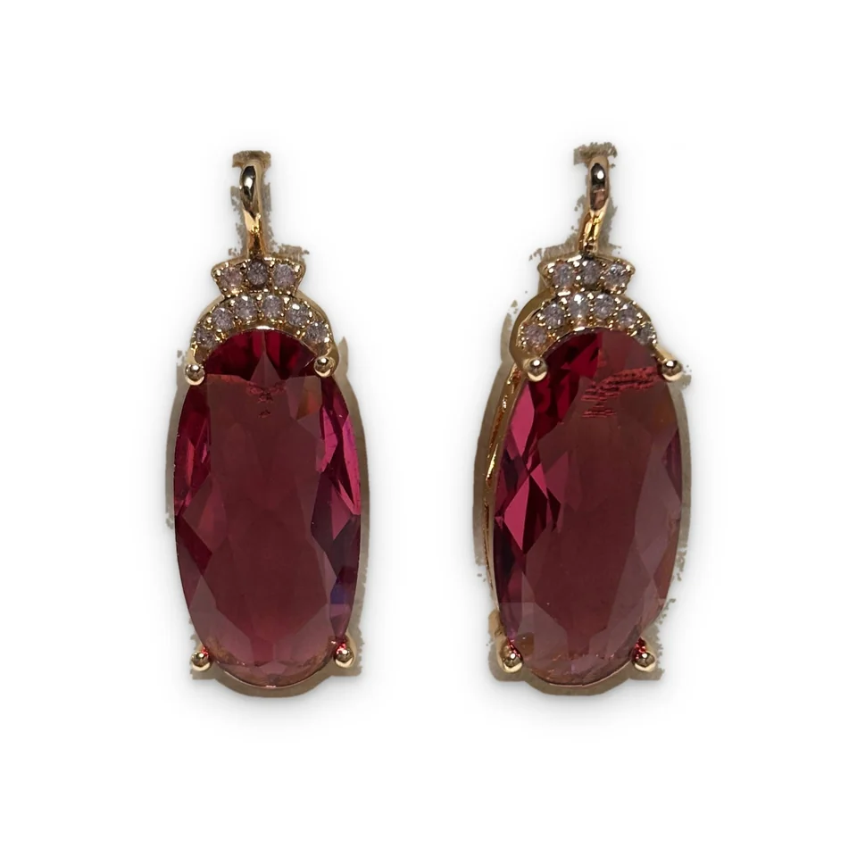 Серьги розовая позолота 18 карат, бижутерия, фото 7