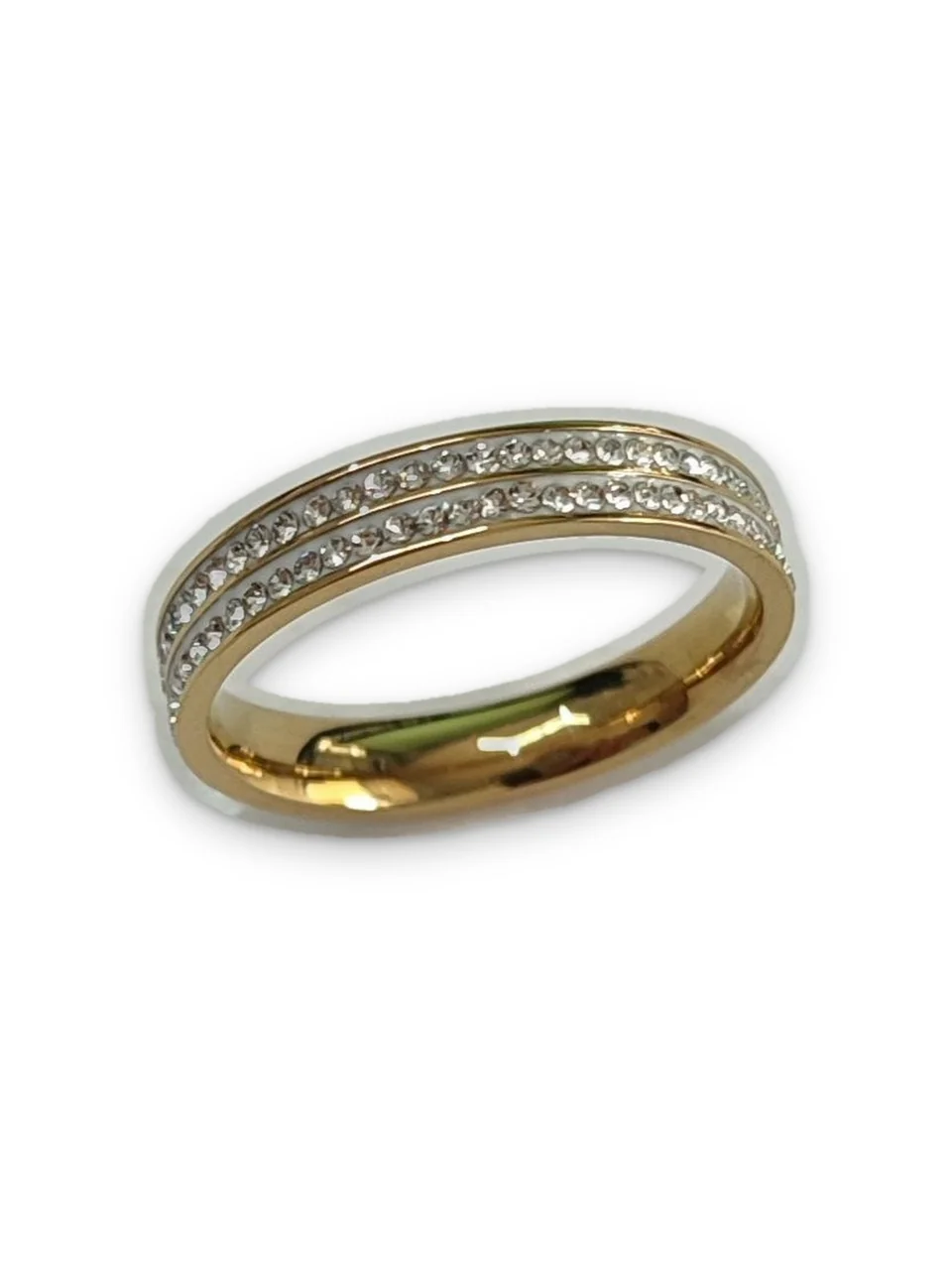 Кольцо бижутерия с фианитом, позолота 18K, фото 4