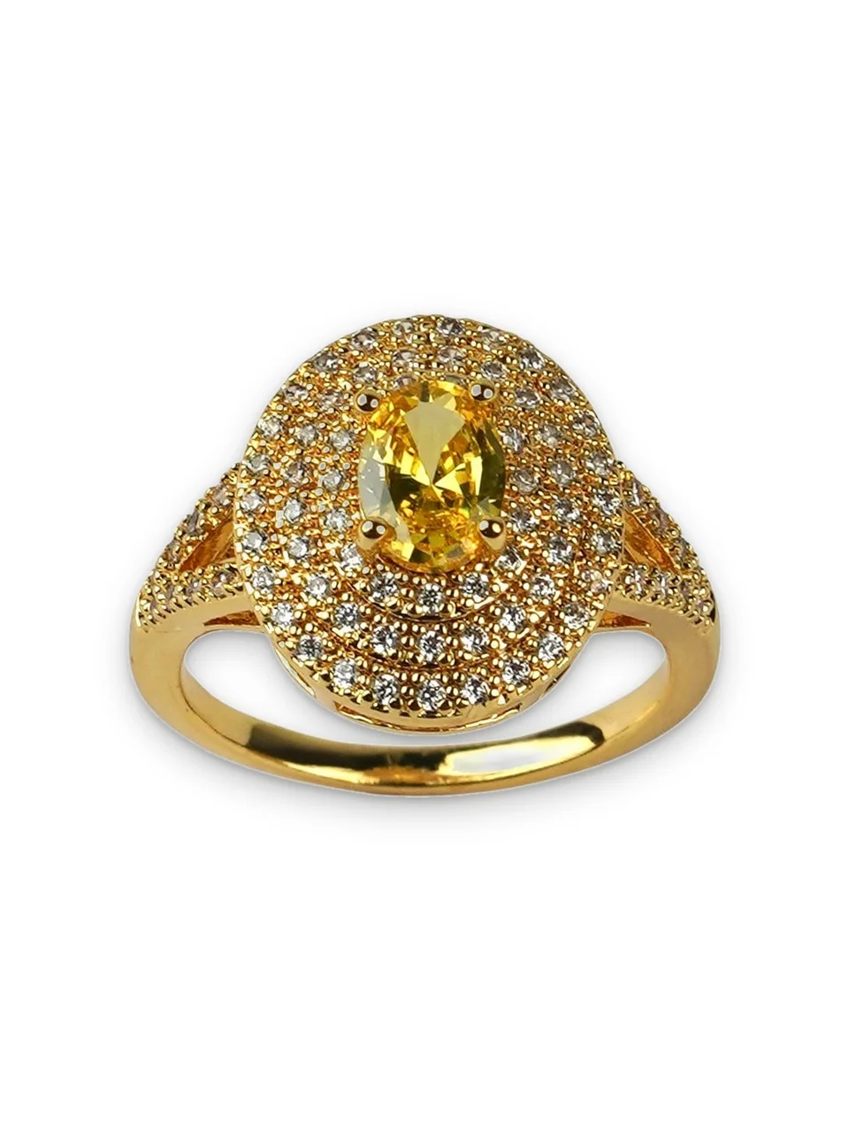 Кольцо бижутерия с фианитом, позолота 18K желтого цвета, фото 8