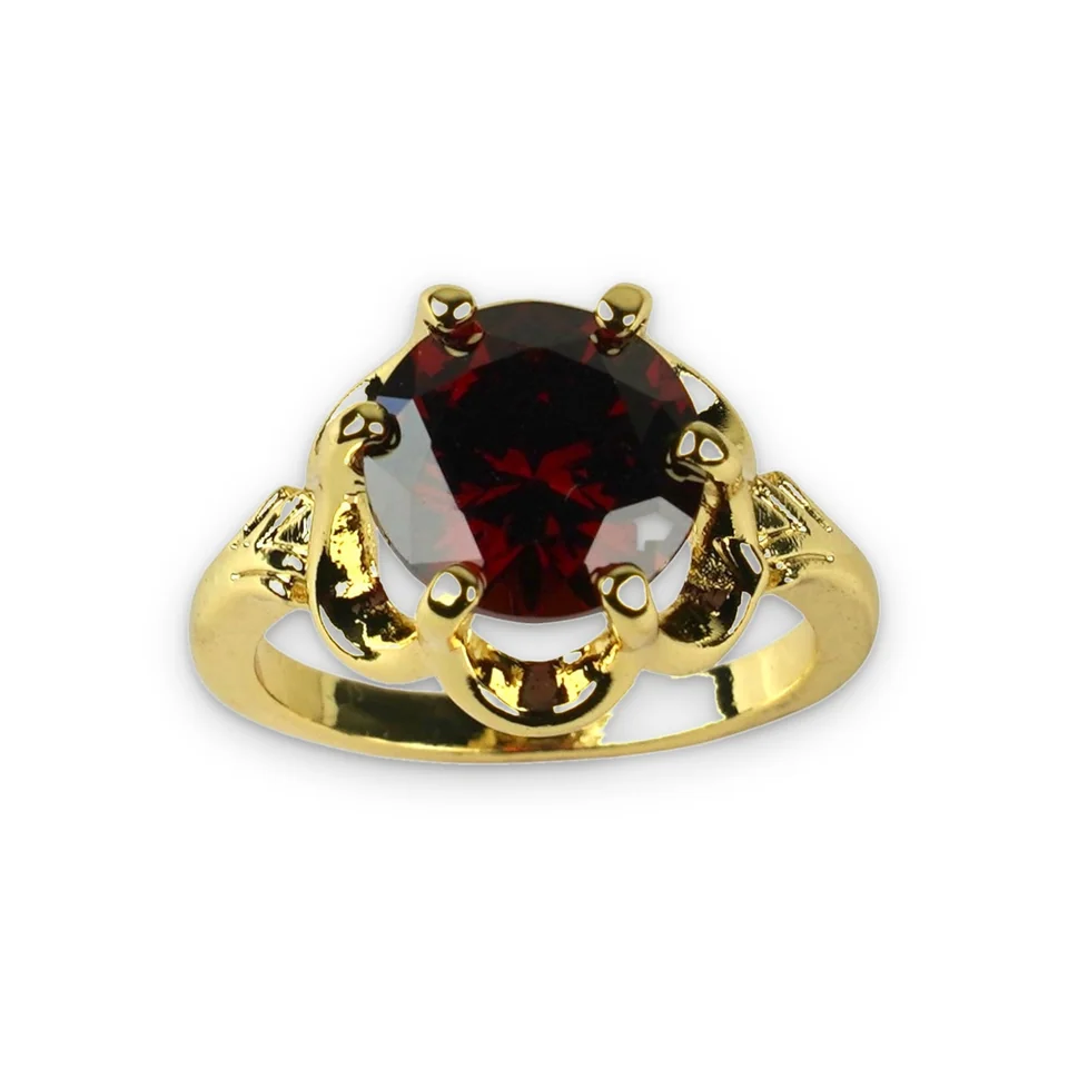 Кольцо бижутерия кристалл позолота 18K желтое, фото 4