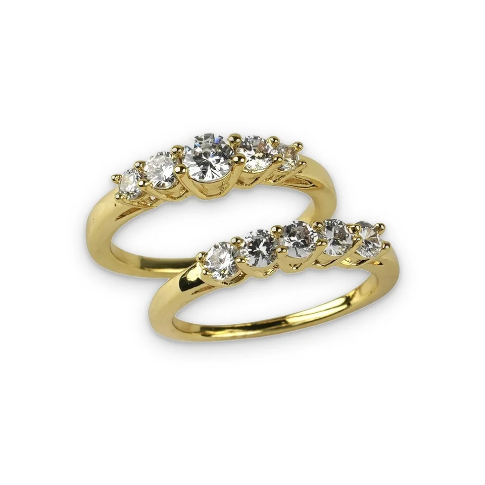 Кольцо бижутерия с фианитом, позолота 18K, фото 12