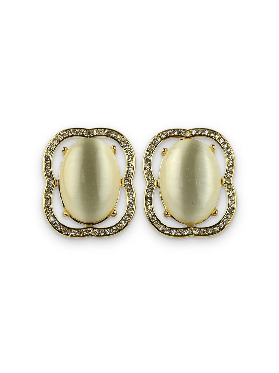 Серьги бижутерия с кристаллом, позолота 18K, фото 5