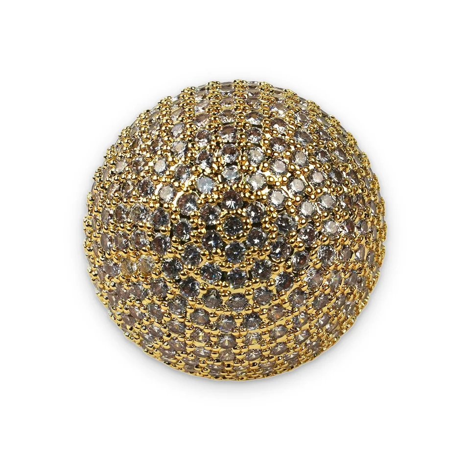 Кольцо бижутерия с фианитом, позолота 18K, фото 4