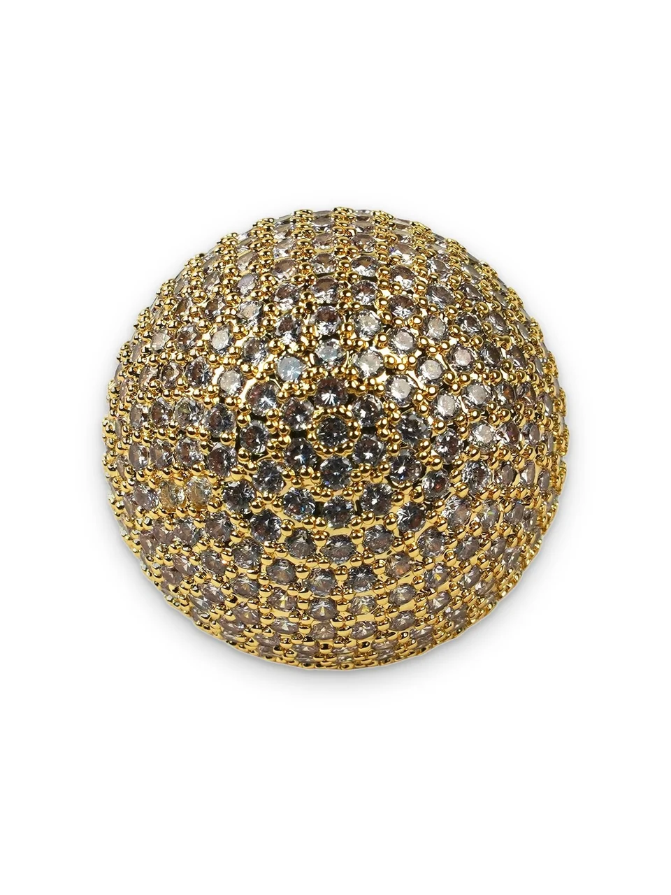 Кольцо бижутерия с фианитом, позолота 18K, фото 5