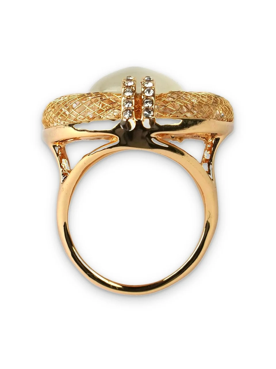 Кольцо бижутерия с кристаллом, позолота 18K, фото 5