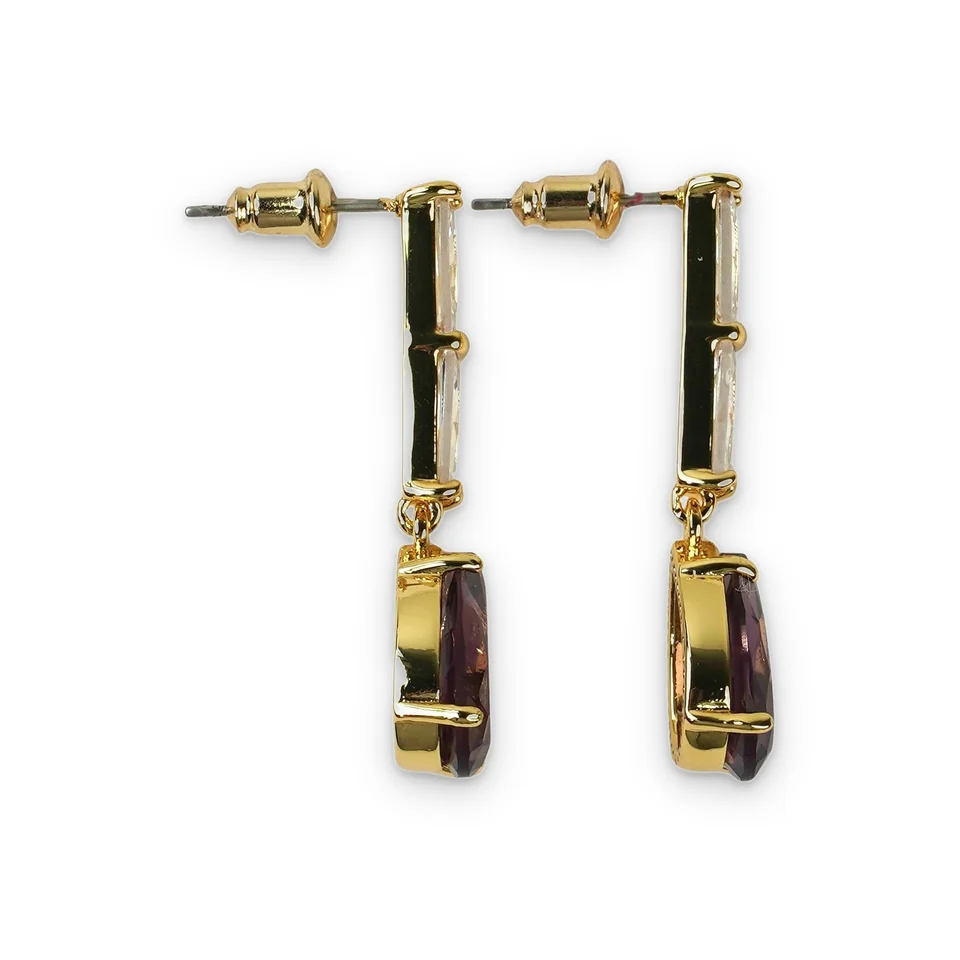 Серьги бижутерия с фианитом, позолота 18K, фото 6