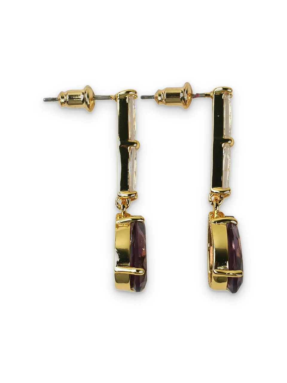 Серьги бижутерия с фианитом, позолота 18K, фото 7