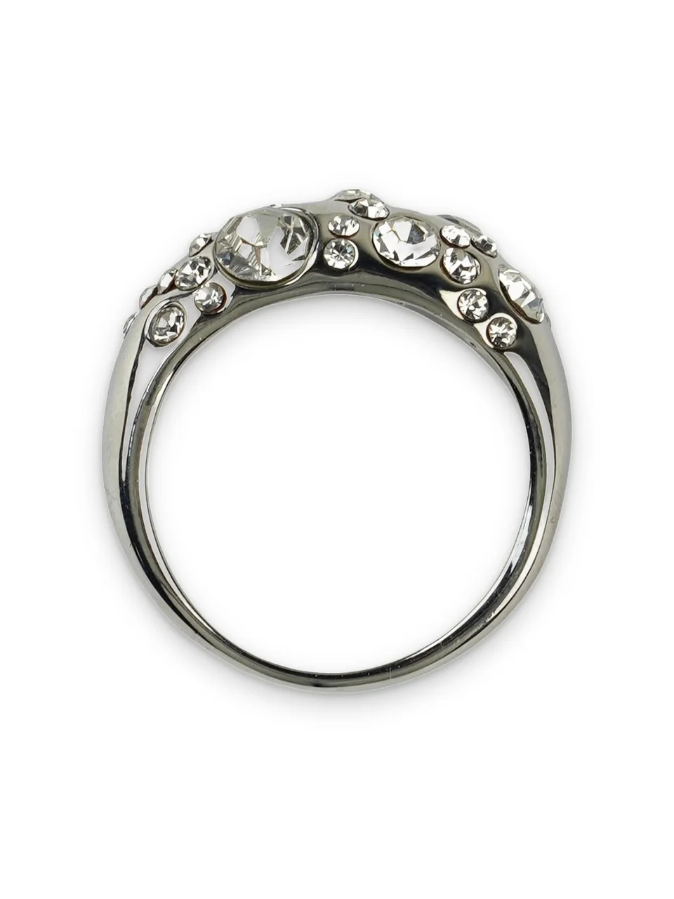 Кольцо бижутерия с кристаллами, белое золото 18K, фото 3